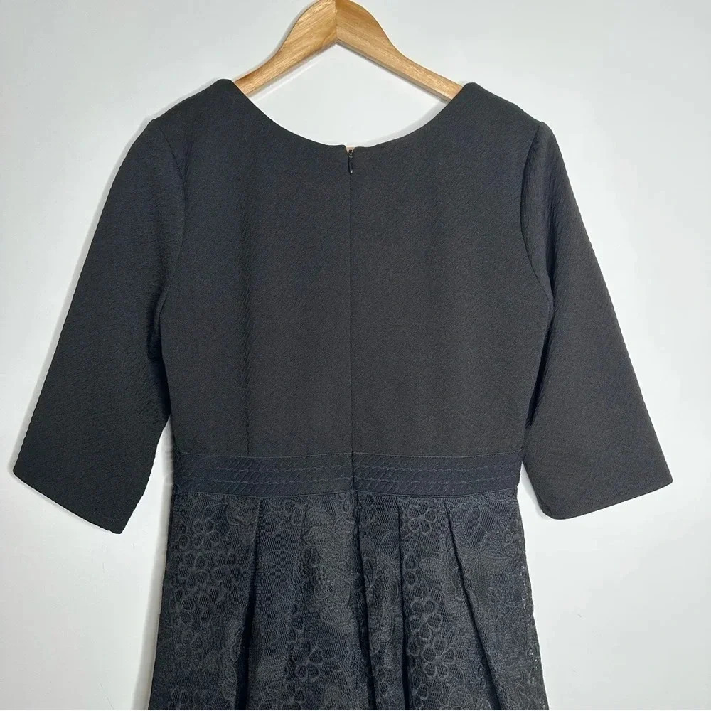 Plenty By Tracy Reece Anthropologie Black Eliza Fit & Flare Dress Size 12 - Picture 10 of 13